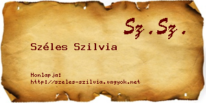 Széles Szilvia névjegykártya