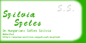 szilvia szeles business card